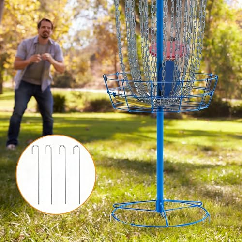 Image of Disc Golf Basket,Heavy Duty 24 Chain Portable Target with 6pcs Disc Golf Discs and Transit Bag