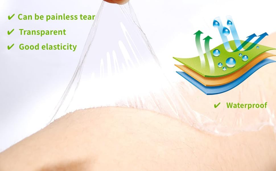 Miniatura 4 de Tattoo Aftercare - Vendaje adhesivo impermeable de 6 x 2 yardas, vendajes protectores curativos para segunda piel, cinta elástica transparente para