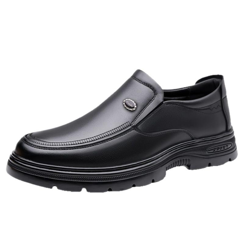 Men's Dress Loafers Lightweight Moccasins Stylish Shoes with Non-Slip Sole Mens Genuine Leather Dress Shoes