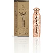 Copper Water Bottle - 34 Oz Extra Large - A Hammered Ayurvedic Pure Copper Vessel For Drinking - Drink More Water, Lower Your Sugar Intake And Enjoy The Health Benefits Immediately