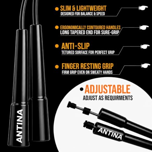 Image of Worldwide Adjustable Skipping Rope for Men & Women Speed Jump Rope for Exercise, Gym, Sports & Fitness (Black)