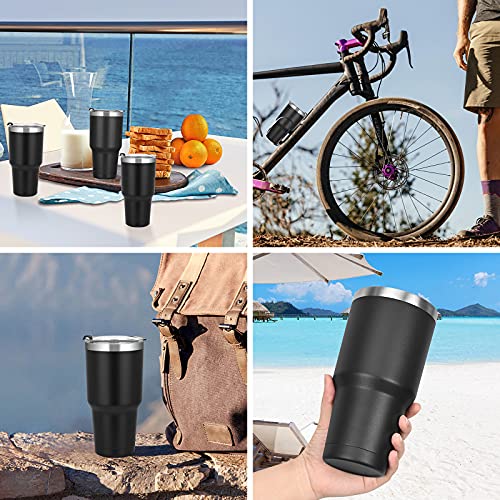 12 Pack Stainless Steel Tumblers, 30oz Insulated Tumblers, Double Wall Vacuum Tumbler Coffee Cup, Stainless Steel Travel Mug with Lid and Straw, Durable Powder Coated Insulated Coffee Cup, Black - Image 6