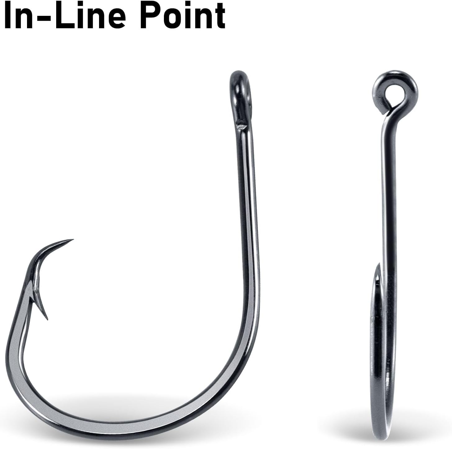 Dr.Fish 50 Pack in-line Circle Hooks, Straight Shank Octopus Hooks, Freshwater & Saltwater Fishing Catfish Tuna Bass Striper