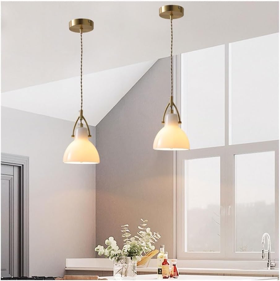 Suspendu en Laiton Moderne lustre suspension de plafond dorée salon - 7