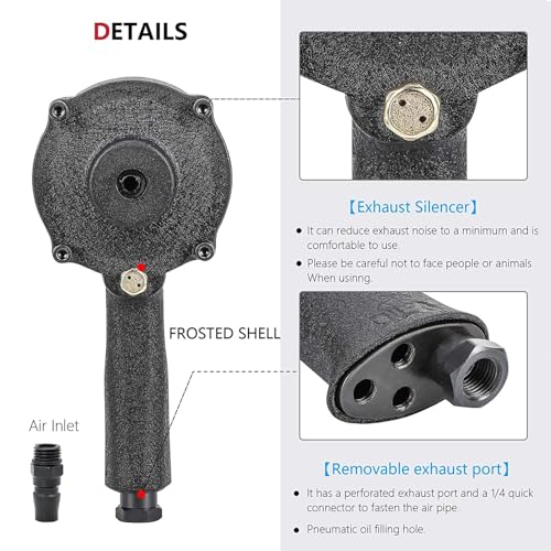 Perforatore pneumatico, apriscatole regolabile da 3,2-8 mm, testa morsetto rotante a 360°, pistola ad aria per porte, finestre, fabbrica, ufficio, casa (4,2 mm)