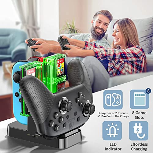 Carregador Nintendo Switch Oled 4Leader - Case Nintendo Carregador Para Controle Joycon E Controle P