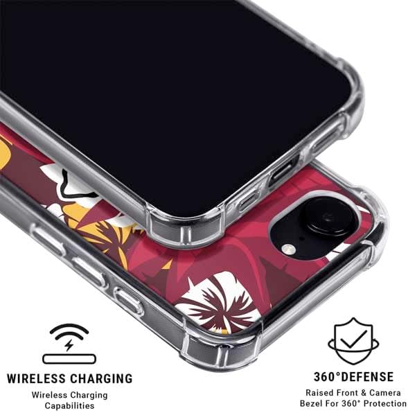 Skinit Clear Phone Case Compatible with iPhone 16e - Officially Licensed NFL Kansas City Chiefs Tropical Print Design