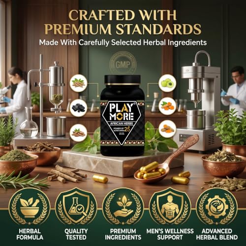 Image of PLAY MORE African Herbs Powder for Men | Herbal Powder Blend with 25 Traditional Herbs | Daily Wellness Supplement | Natural Herbal Formula | 150gm