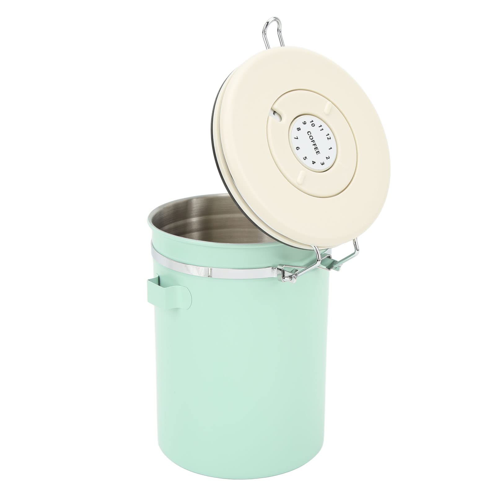 Kaffeedose, Einwegventil, Dualer, Mintgrüner Lebensmitteldose, Datumsrad, Haushalts-Edelstahl (1,8 Liter)