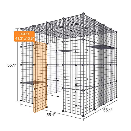 Eiiel Large Cat Cage Indoor Cat Playpen Metal Wire Kennels Crate Small Animal Cage for Kitten Guinea Pig, Bunny and… - Image 5