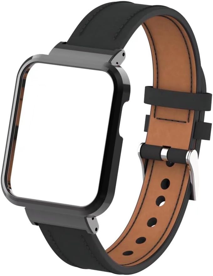Compatible with Xiaomi Mi Watch Lite/Redmi Watch Lite Straps, Replacement Leather Strap Accessories with Metal Frame for Redmi Watch Lite Fitness Tracker image 3