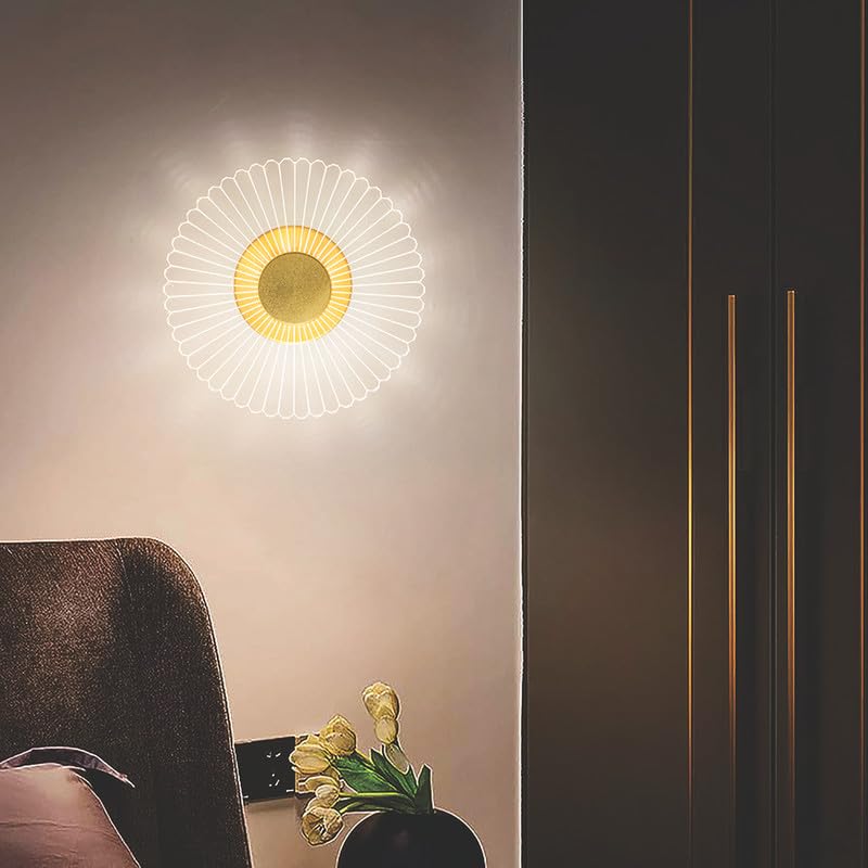 Image of Spiral Pattern 3-in-1 LED Wall Light Decorative Lamp with Golden Center Artistic Accent Lighting for Living Room Bedroom Hallway & Home Decor (Aurora Glow Modern Wall Light, Pack of 1)