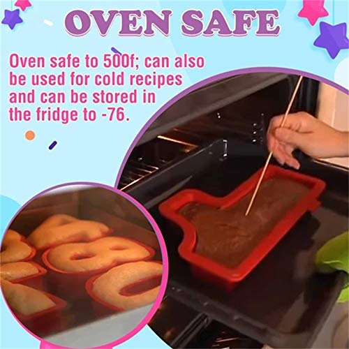 Large Number Cake Pan, 3D Silicone Number Cake Molds Baking Pan Baking Molds for Birthday Wedding Anniversary, BPA Free, Non-Stick (Number 2) - Thumbnail 7