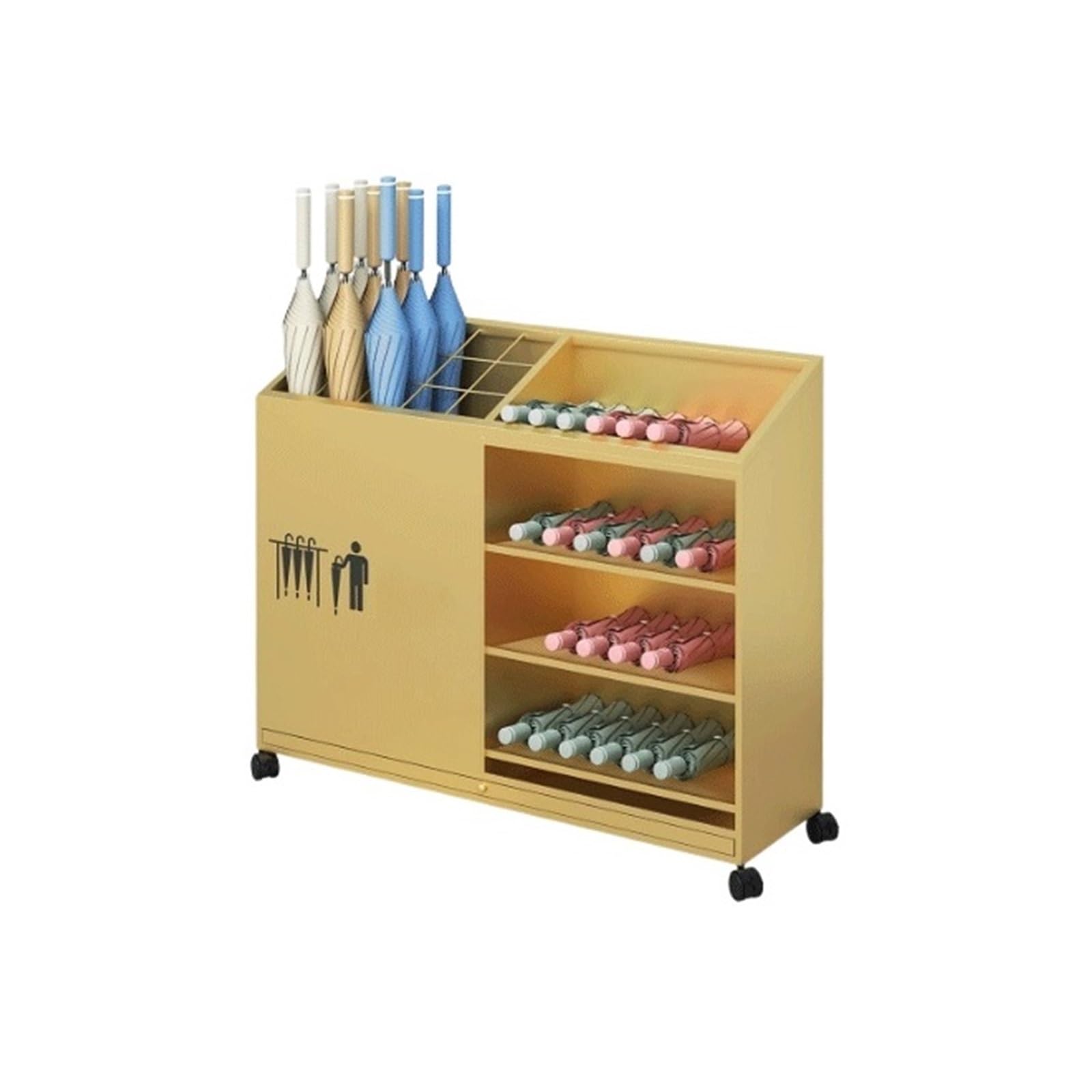 SONGYL-20249 Umbrella Stand Umbrella Stands For Hotel Lobbies, Businesses, Classrooms, And Office Entrances, With A Large Capacity Entryway(Gold,Small)