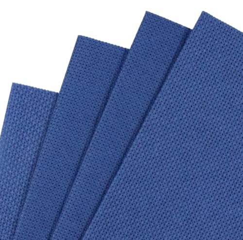 Image of KCS 4 /6 pc of 12 inch x 18 inch 30cmx45cm 18 Count Cotton Aida Cloth Cross Stitch Fabric (Jeans Blue, 4 pc)