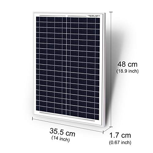 DOKIO Polykristallines Solarmodul 20W 12V mit Laderegler (2X USB-Port) für Wohnmobil, Camping, Gartenhaus – Bild 4