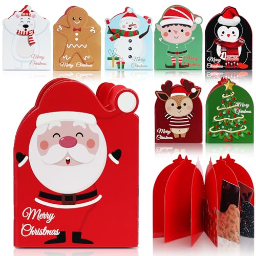 Chivertion 8 Set Mini Christmas Gift Card Booklet Cardboard Christmas