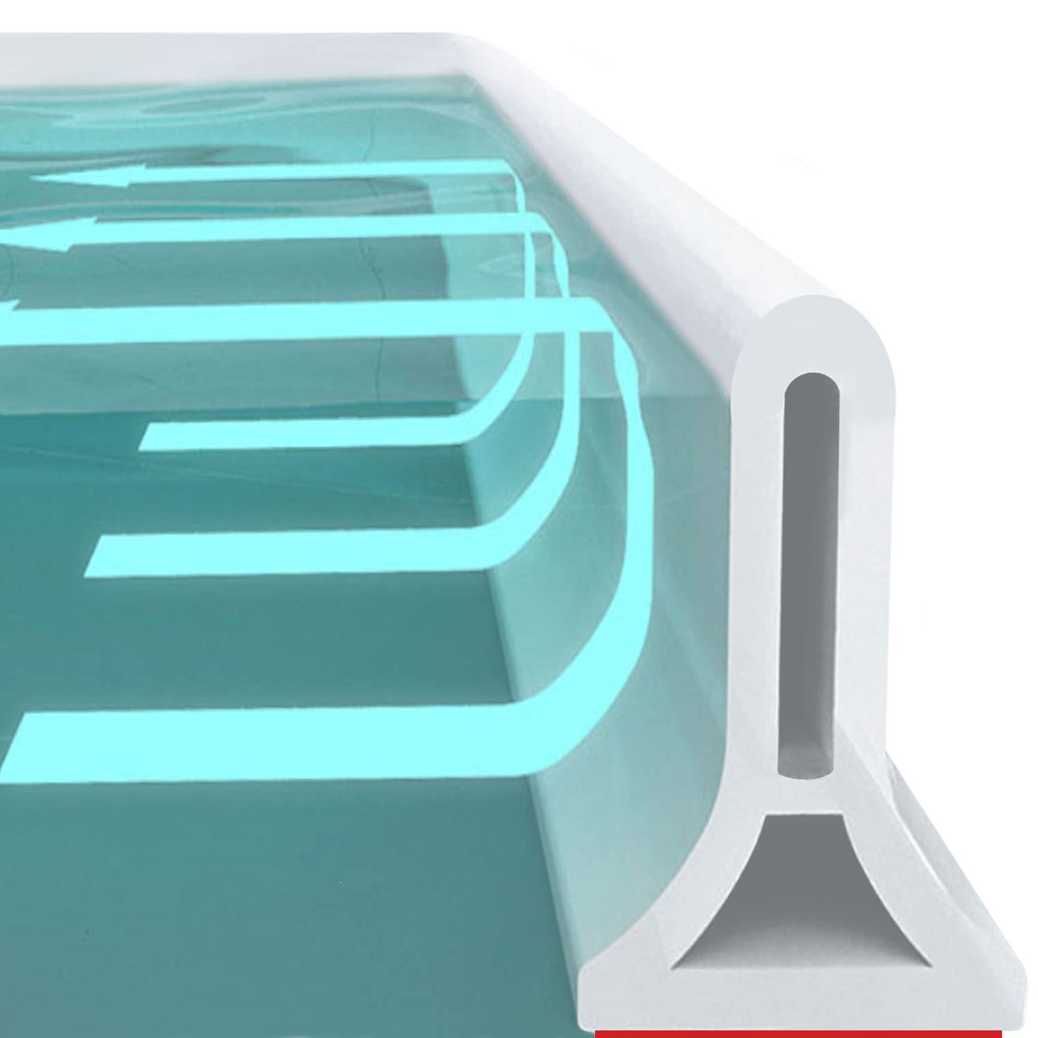 39 Inch Collapsible Shower Water Dam, Silicone Shower Threshold Water Strip Dam, Water Stopper Barrier and Retention System for Bathroom Kitchen