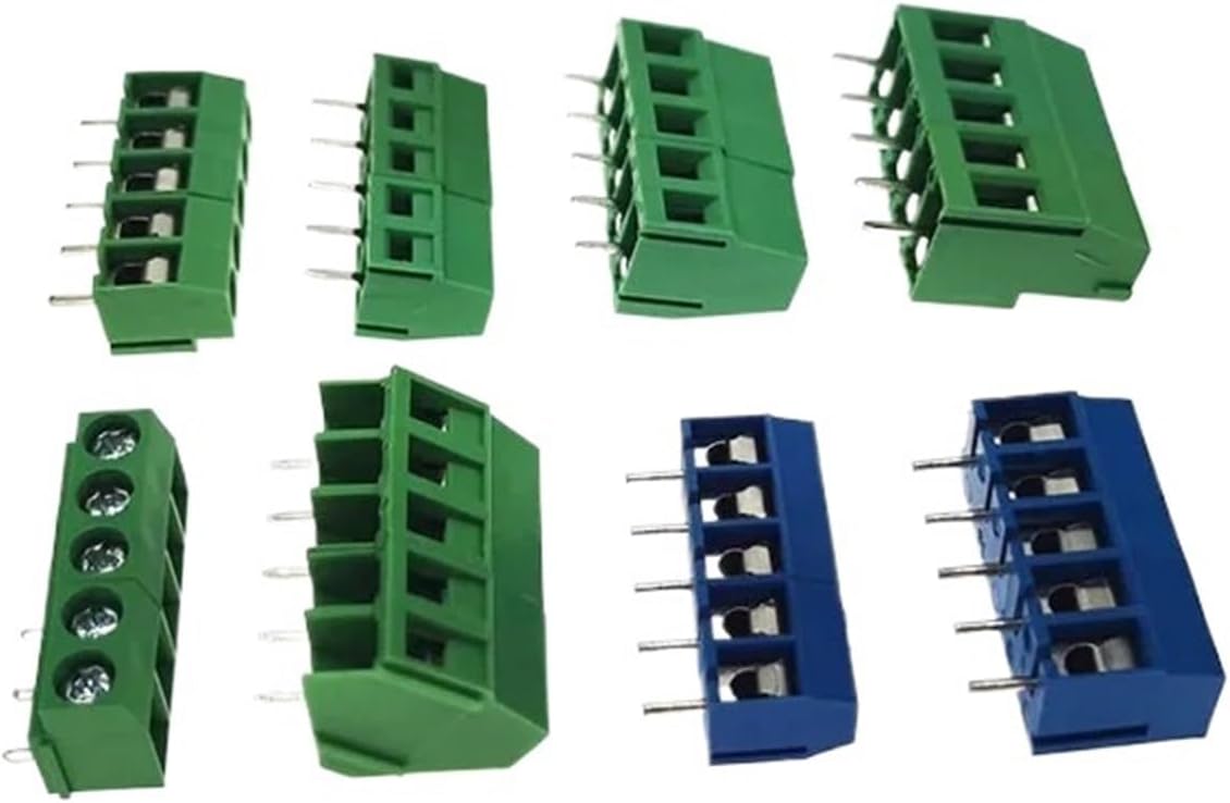 5Pcs Pitch 5.0mm PCB Screw Terminal Block Wire Connector Straight Right Angle Pin 2/3P Cable 1.5/2.5mm2 10-20A