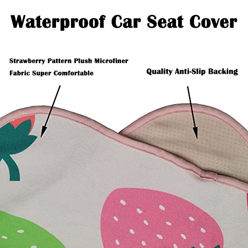 Image of Car Seat Cover Protector Front Seats,for Gym Workout,Running,Swimming,Beach and Hiking,Waterproof Sweat Towel Bucket Seat Covers for Cars SUV Trucks (Strawberry, 1Pcs)