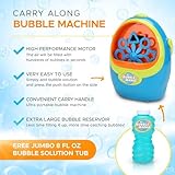 Bubble Mania Carry Along Bubble Machine For Kids - Automatic Bubble Maker With Handle - For Indoor and Outdoor Use - Portable Bubble Blower For Kids - Image 5