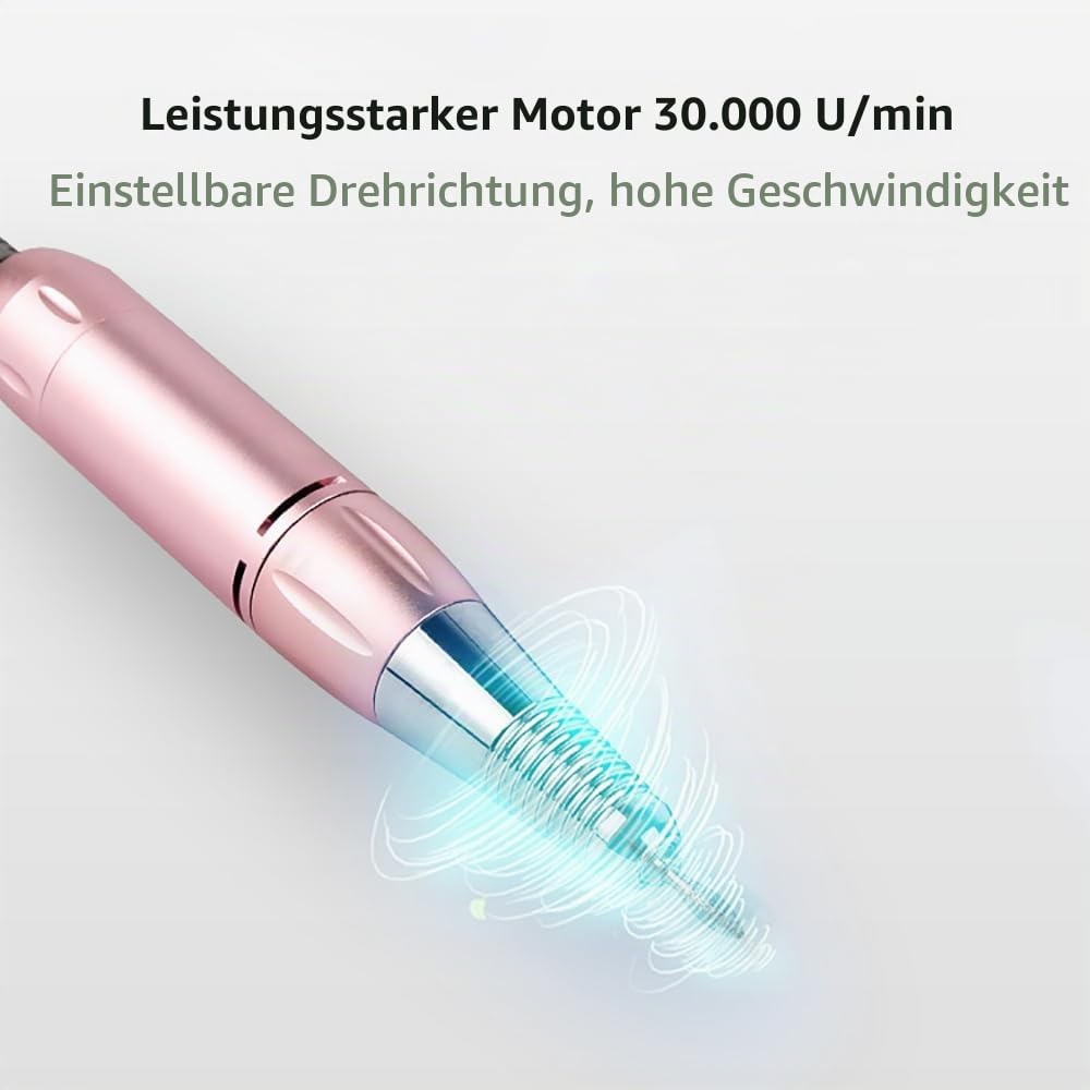MINRS Nagelstudio Staubabsaugung mit Filter + LED Licht + 6 Nagelbohrer, Nagelstaubsauger, Professionelle Staubabsauger 4300 Umdrehungen pro Minute für Nagelstudio, Salon, Nageldesign