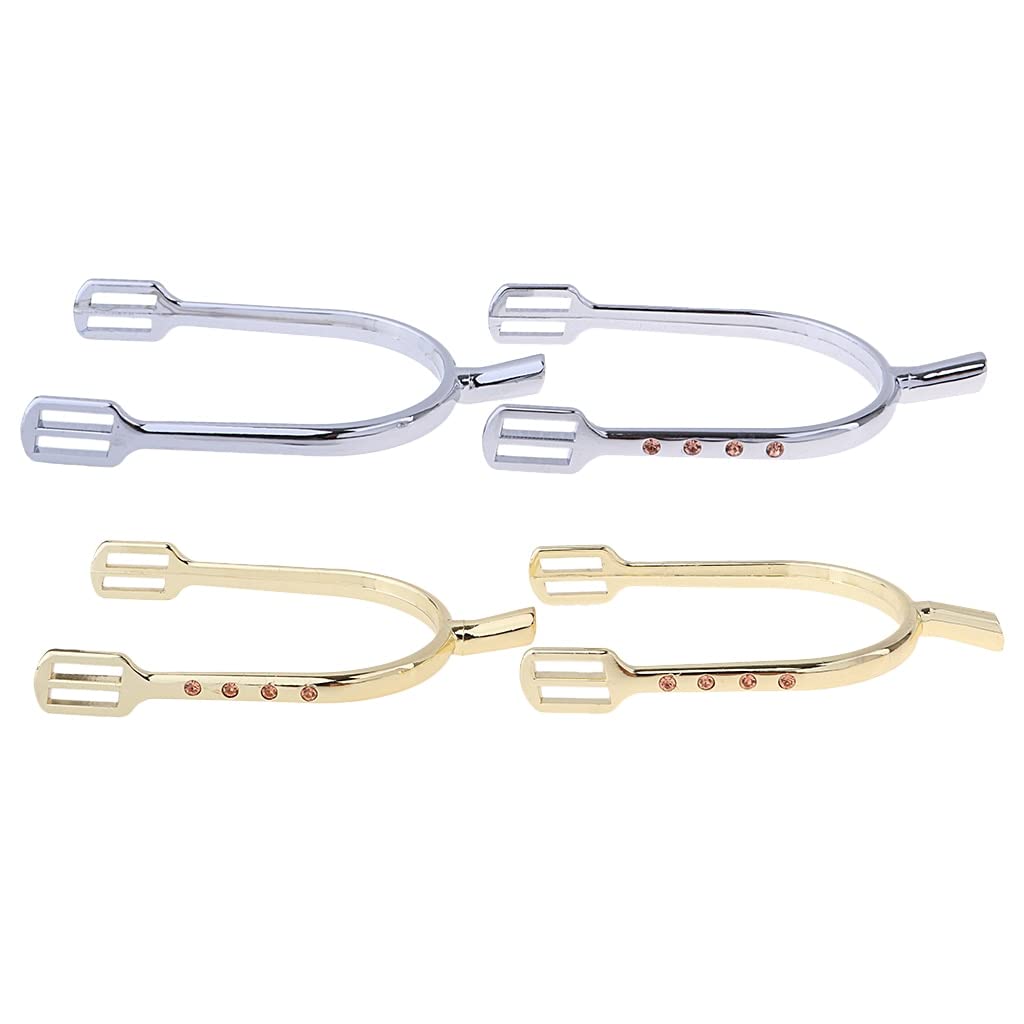 Espuelas de equitación de aleación de Zinc para Mujer, 2 Unidades (Color: Dorado)