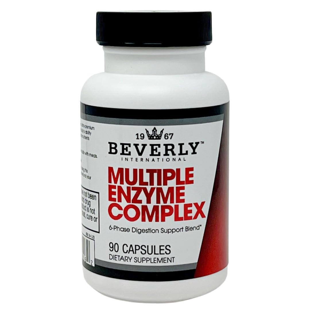 Beverly International (MEC Multiple Enzyme Complex, 90 Capsules. an Ultra-Premium Digestive Aid Helping Bodybuilders, Athletes and Fitness Enthusiasts Digest Their Meals More Easily. Take with Food.