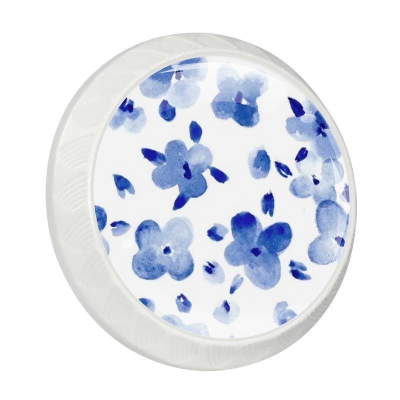 Poignées d'armoire motif floral LORVIES en verre pour sublimer la cuisine et la chambre
