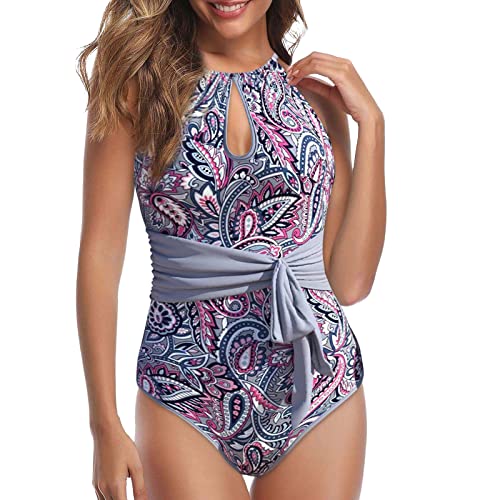 Bikinis Mujer Talla S Mujeres Bowknot Fruncido Vintage Up Entrenamiento atlético Traje de baño Deporte Control Traje de baño Acolchado Barriga Bikini Push Trajes de baño Clip Bikini