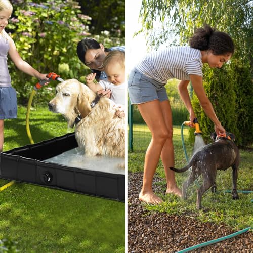 Faltbare Duschbasis, Camping Dusche, Basis für Duschzelt, 104 x 104 x 13 cm, Große Tragbare Duschwanne mit Abflussrohr, für Outdoor Dusche, Camping, Wohnmobil, Große Haustier Duschwanne