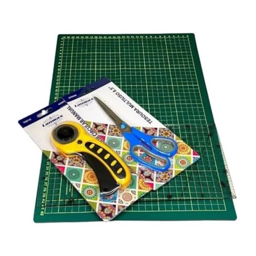 Kit Iniciante Patchwork - Base De Corte A3 + Régua + Cortador + Tesoura Patchwork - Scrapbook e Artesanato Este Conjunto Completo Oferece A Base Perfeita Para Criar Peças Incríveis Com Acabamento Profissional