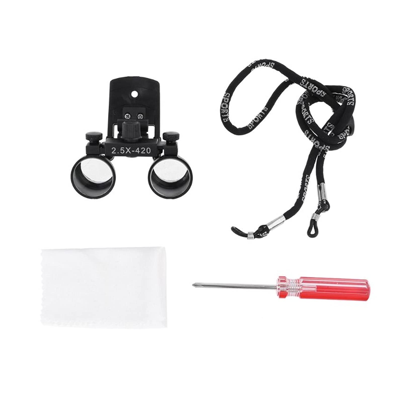 Lupe, Stirnbandlupe, Zahnlupe 2,5x 3,5x binokulare medizinische Lupe, Zahnmedizin, chirurgische optische Glaslinse, Zahnarztlupe mit Clip (Gift Version-2.5X)