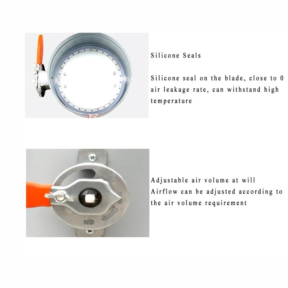 KanDuo Compuerta, Manual, for conducto de Aire HVAC, compuerta de Zona Redonda, actuador, compuerta de Volumen, 76, 80, 100, 125, 150 y 200 mm, 1 Unidad(Diameter 100mm)