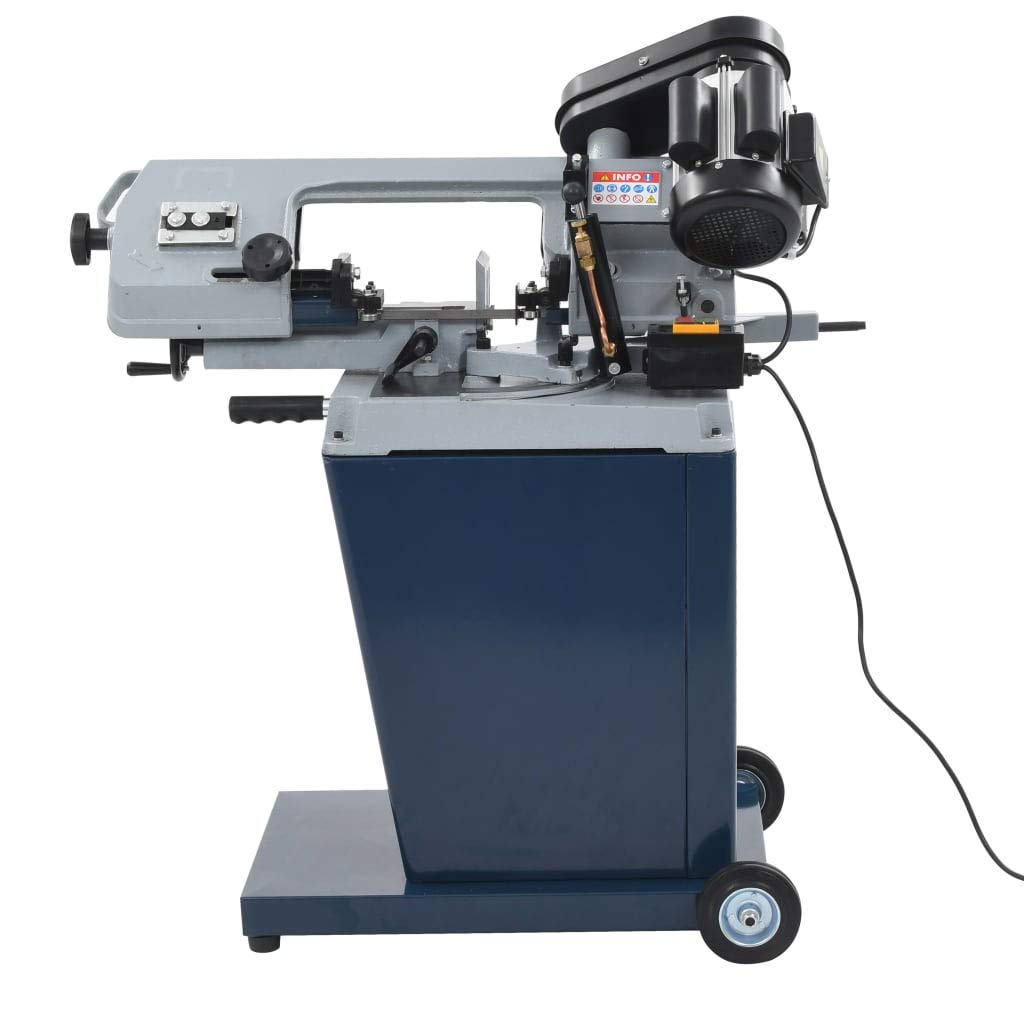 vidaXL Sega a nastro in metallo con base solida 230 V Segatrice verticale per metallo Macchina da taglio per metalli Varie velocità e angolo portatile con ruote