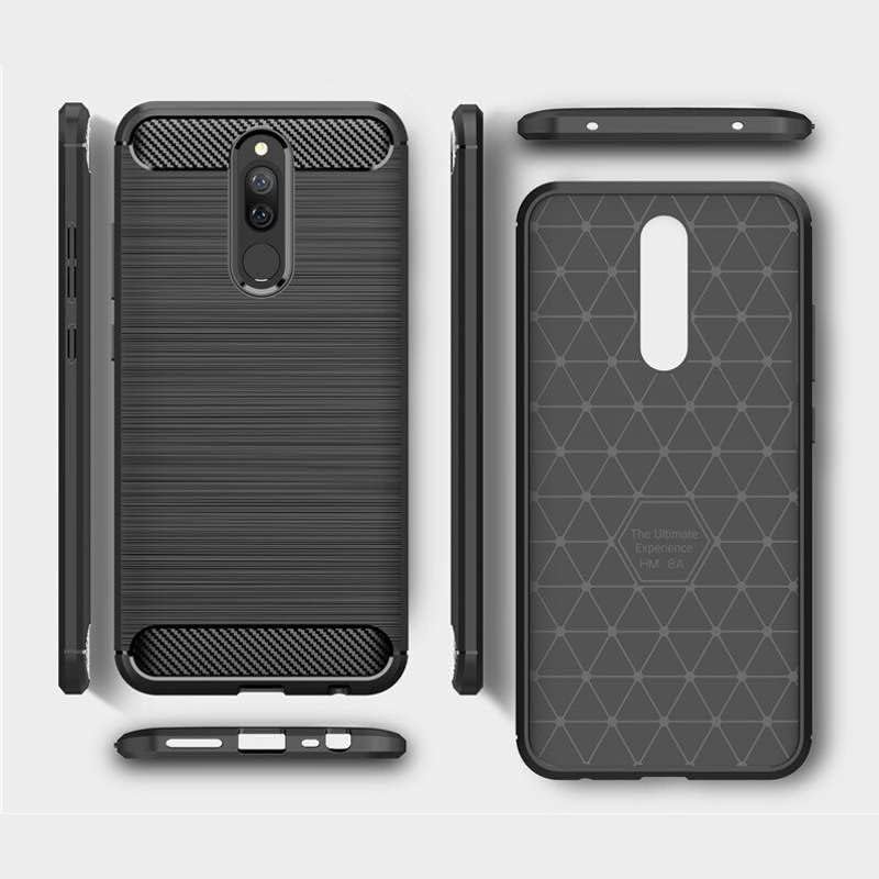 Image of Hybrid Carbon Fiber Back Case for Mi Redmi 8 (Black)