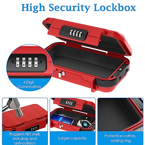 AMIR Portable Safe Box, Combination Security Case LockBox with Code, Waterproof Anti-Theft Mini Travel Safe Box with Removable Chain, Portable Lock Box for Travel,Dorm,Beach,Hotel,Car,Home,Office - Image 5