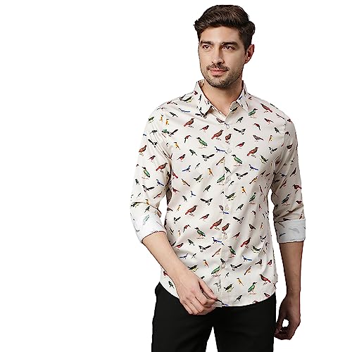 Image of Thomas Scott Men's | Printed | Full Sleeve | Slim Fit | 100% Cotton | Spread Collar | Casual Shirt