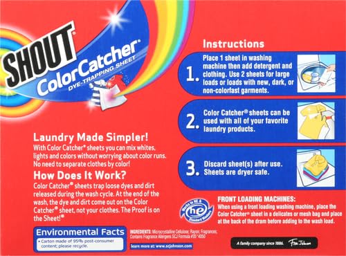 Image of Shout Color Catcher Dye-Trapping Laundry Sheets, 72 Count (Pack of 6)