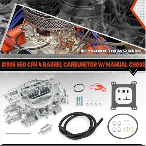 Carburateur 650 CFM pour 1905 AVS2 bride square bore et starter manuel de rechange - 3