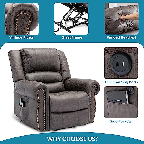 Sillón Power Lift Plegable Gris miniatura 6
