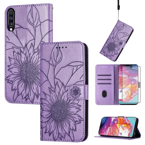 Protection Samsung Galaxy A70S avec coque cuir antichoc et film verre trempé