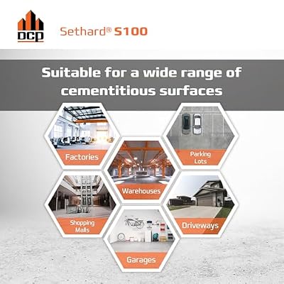Sethard S100 Highly Concentrated Concrete Densifier & Hardener, Water-Based Sodium Silicate Surface Treatment for Dust Proofing and Curing Aid on New and Existing Concrete Floors