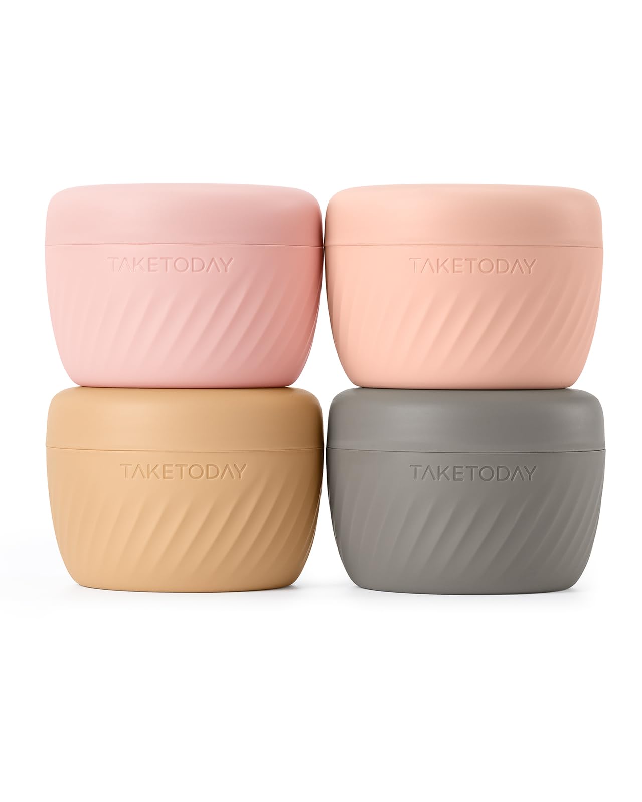 TakeToday Travel Containers for Toiletries Leak-proof TSA Approved Refillable Silicone Cream Jars with Lid Travel Size Essential for