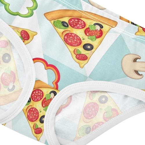 Cotton Girls Underwear Toddler Colorful Cartoon Slices Pizza Panties for Girl Fun Print Kids Briefs Undies 2t4