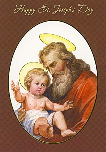Designer Greetings Joseph Holding Baby Jesus Religious St. Joseph's Day Card