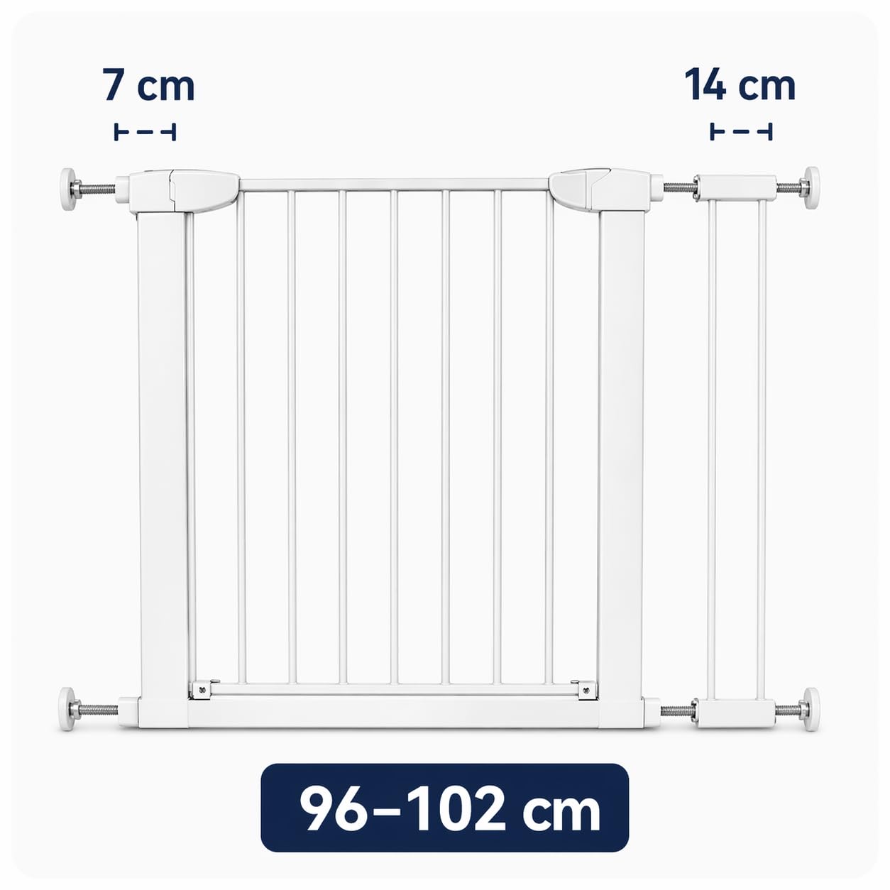 Fiducia Türschutzgitter Treppenschutzgitter erweiterbar bis 102 cm Ohne Bohren Hundegitter Türschutz für Ihr Baby & Haustier Türgitter Kindergitter (75-102 cm)