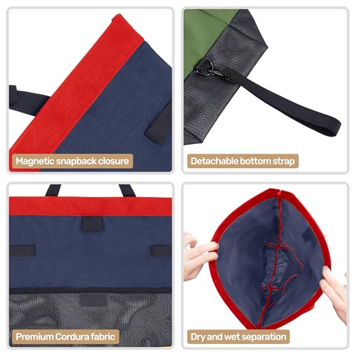 Image of Living in a Bubble Wet Dry Laundry Bag - Portable Waterproof Laundry Hamper for RV, Campervan & Travel - Foldable Clothes Organizer with Separate Wet & Dry Compartments