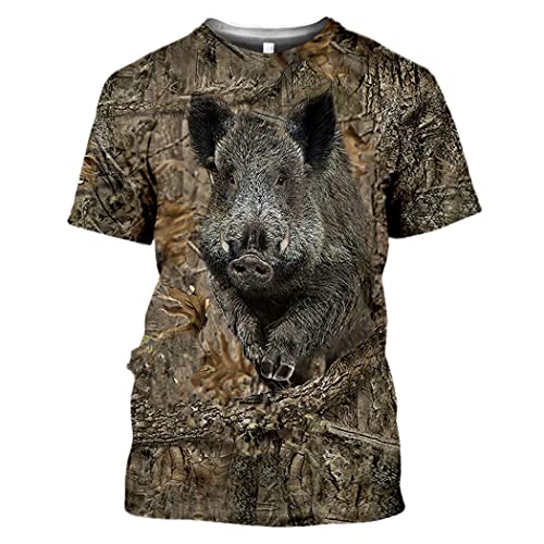 T-shirt d'été décontracté pour homme Camo1 Animal 3D imprimé coupe confortable taille 3XL Mn6