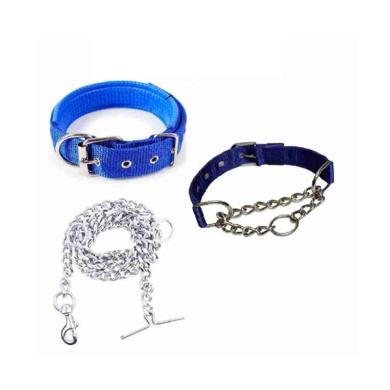 DRK Shopmart Dog Belt Combo of Red Nylon Collar Belt and Neck Belt with Heavy Duty Stainless Steel Lengthy Dog Collar Chain Ideal for Training/Walking Large Dogs - Small (Blue) (B0C43FSB61) Amazon Price History, Amazon Price Tracker